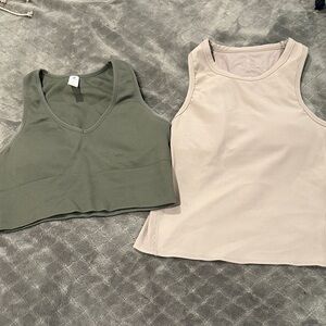 Velocity Olive and Cream Tank Tops